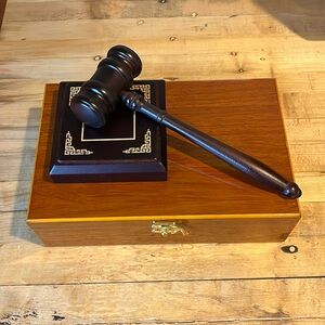 Wooden Gavel and Block Set in Gift Box